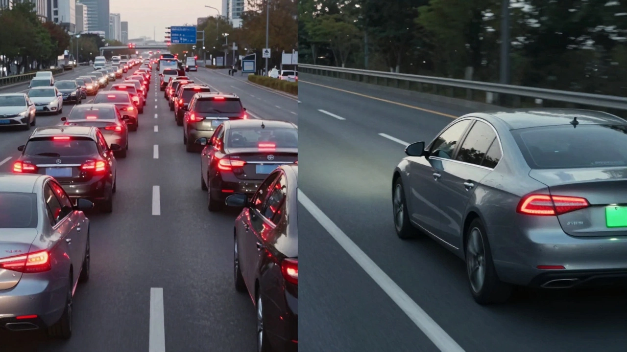 Comparison of city traffic inefficiency versus highway aerodynamic efficiency