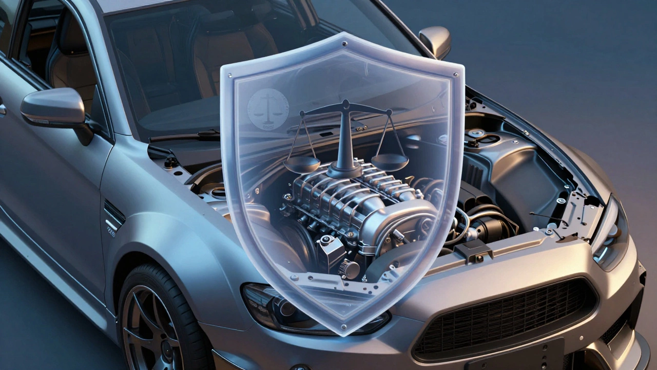 Shield protecting car engine from external widebody modifications