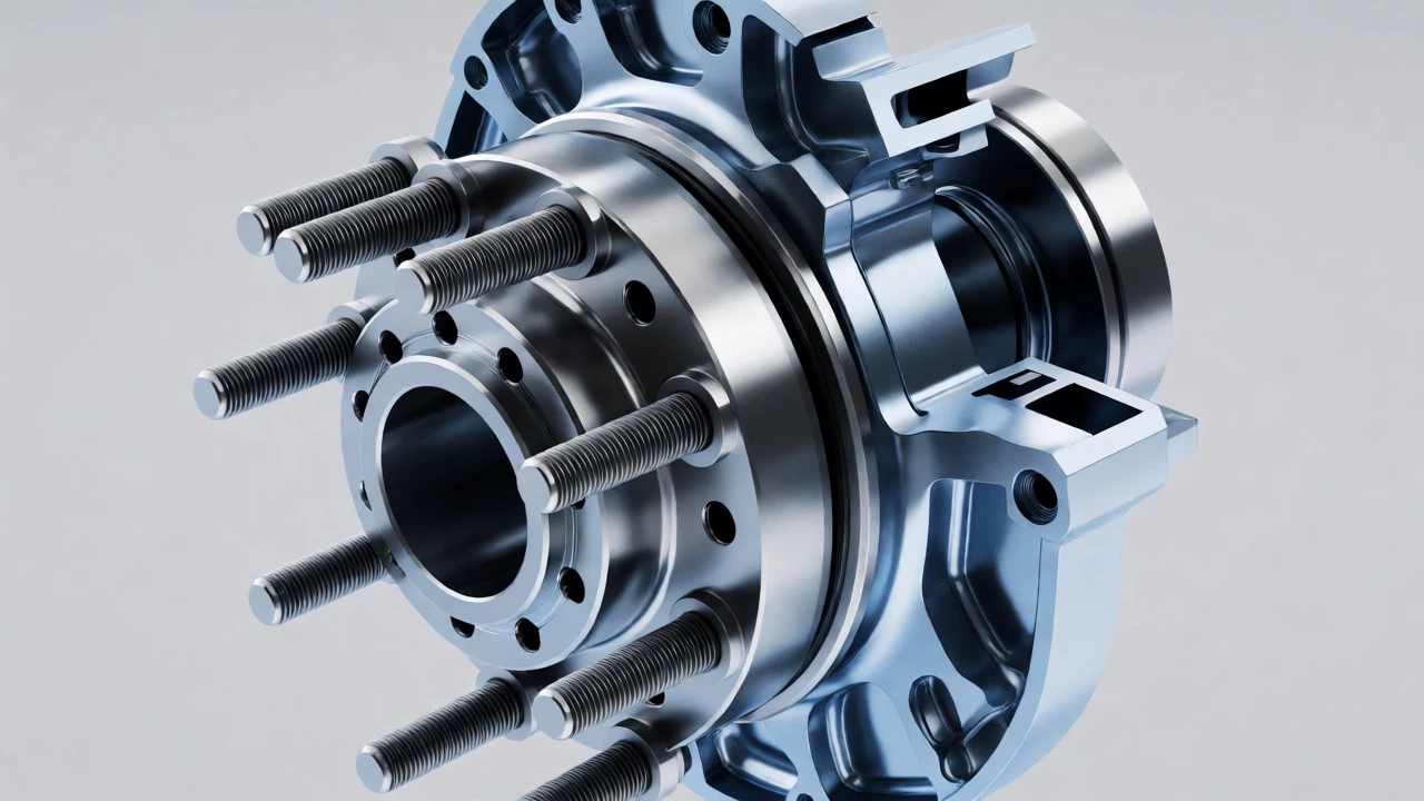 Cutaway diagram of wheel spacer and extended studs