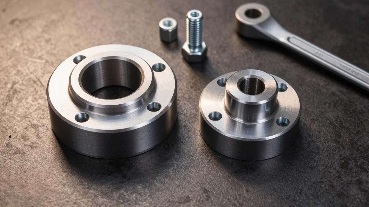 Hub-centric vs lug-centric wheel spacers on a workbench