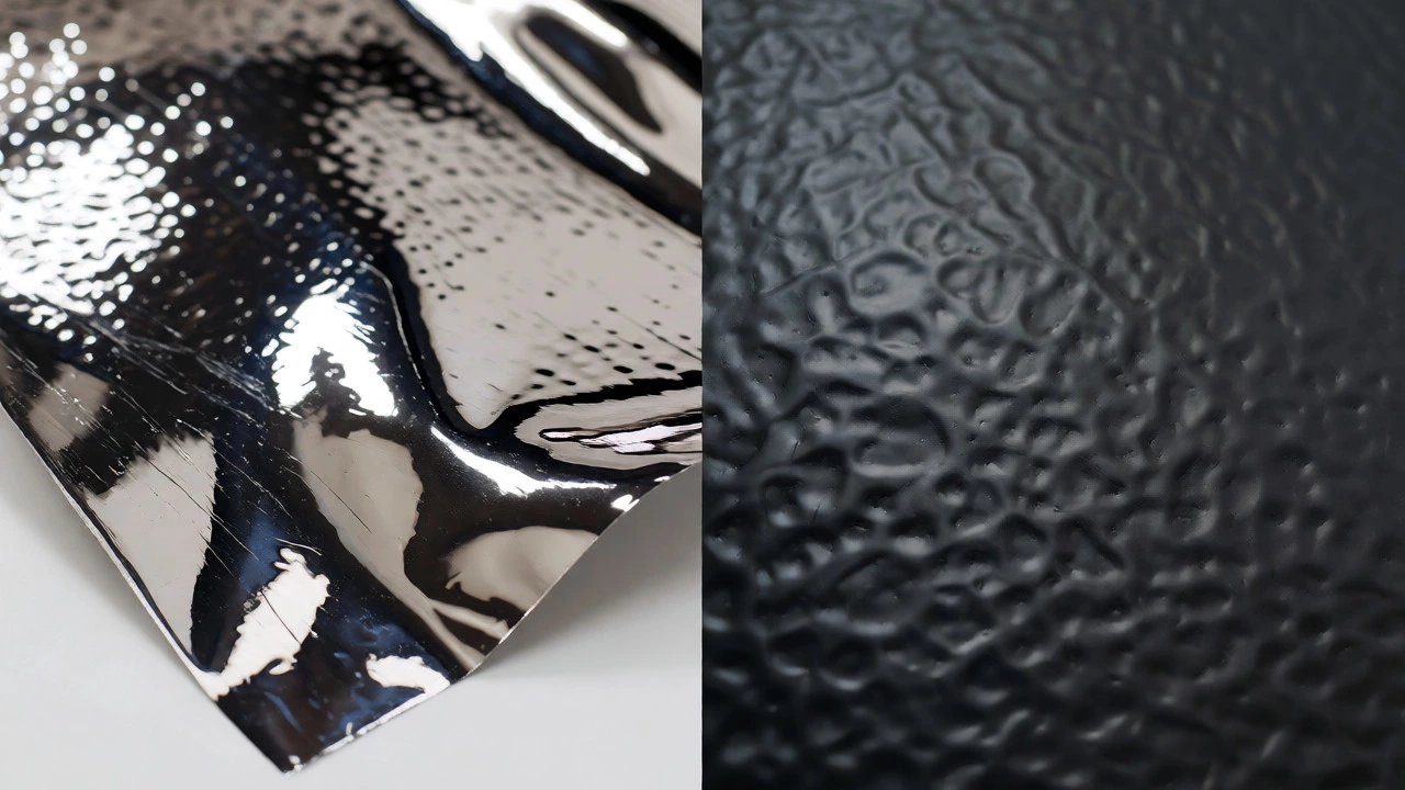 Comparison of glossy vs satin vinyl hiding surface bumps