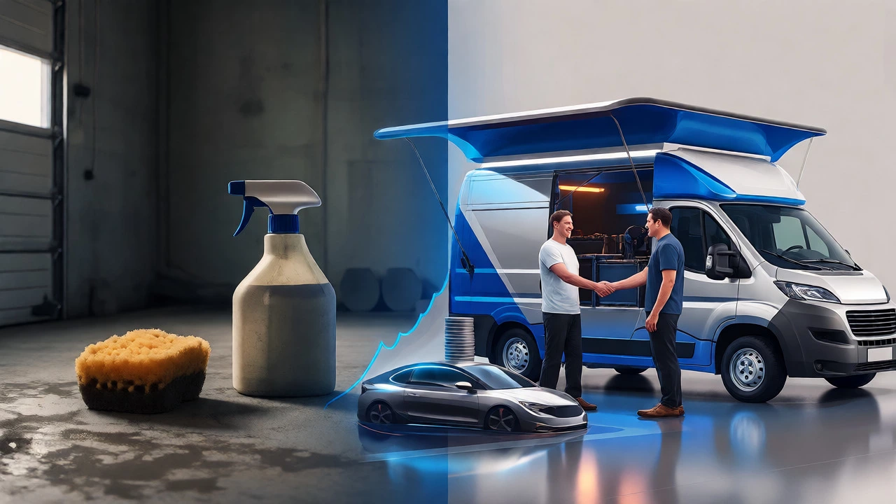 Conceptual comparison of hobbyist vs professional detailing setups